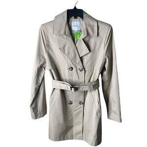 Sam Edelman Button Up Trench Coat Women's Size XL Long Sleeves Pockets Belted